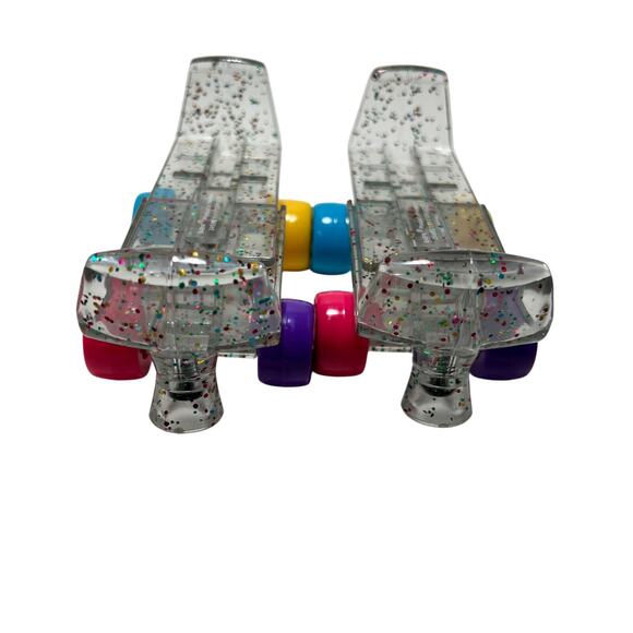 BUILD A BEAR Set of 2 Roller Skate Shoes Glitter Clear Accessory Plastic - Picture 3 of 8
